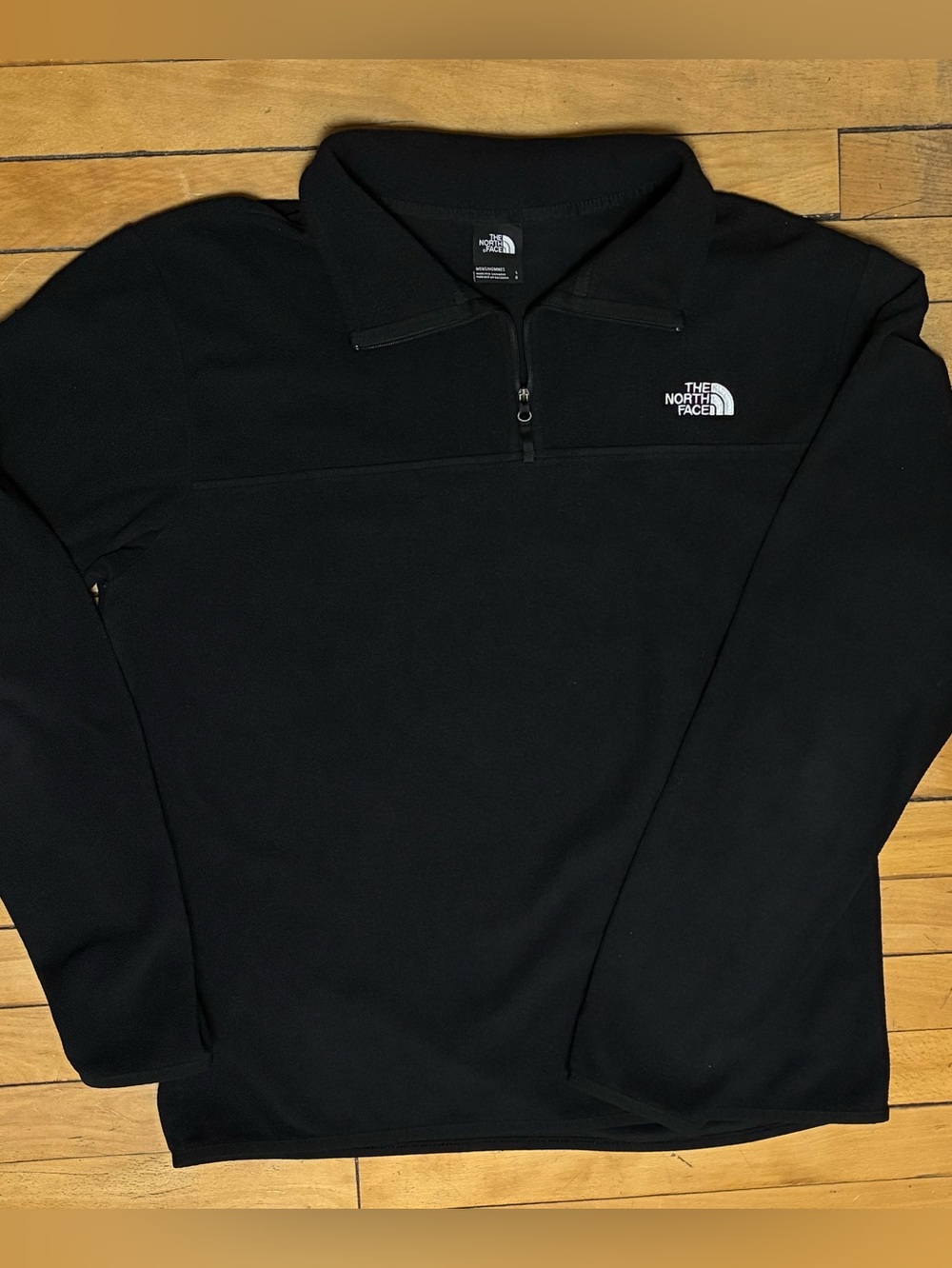 The North Face Black Half-Zip Fleece with White Logo